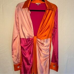 Colorblock Satin Dress